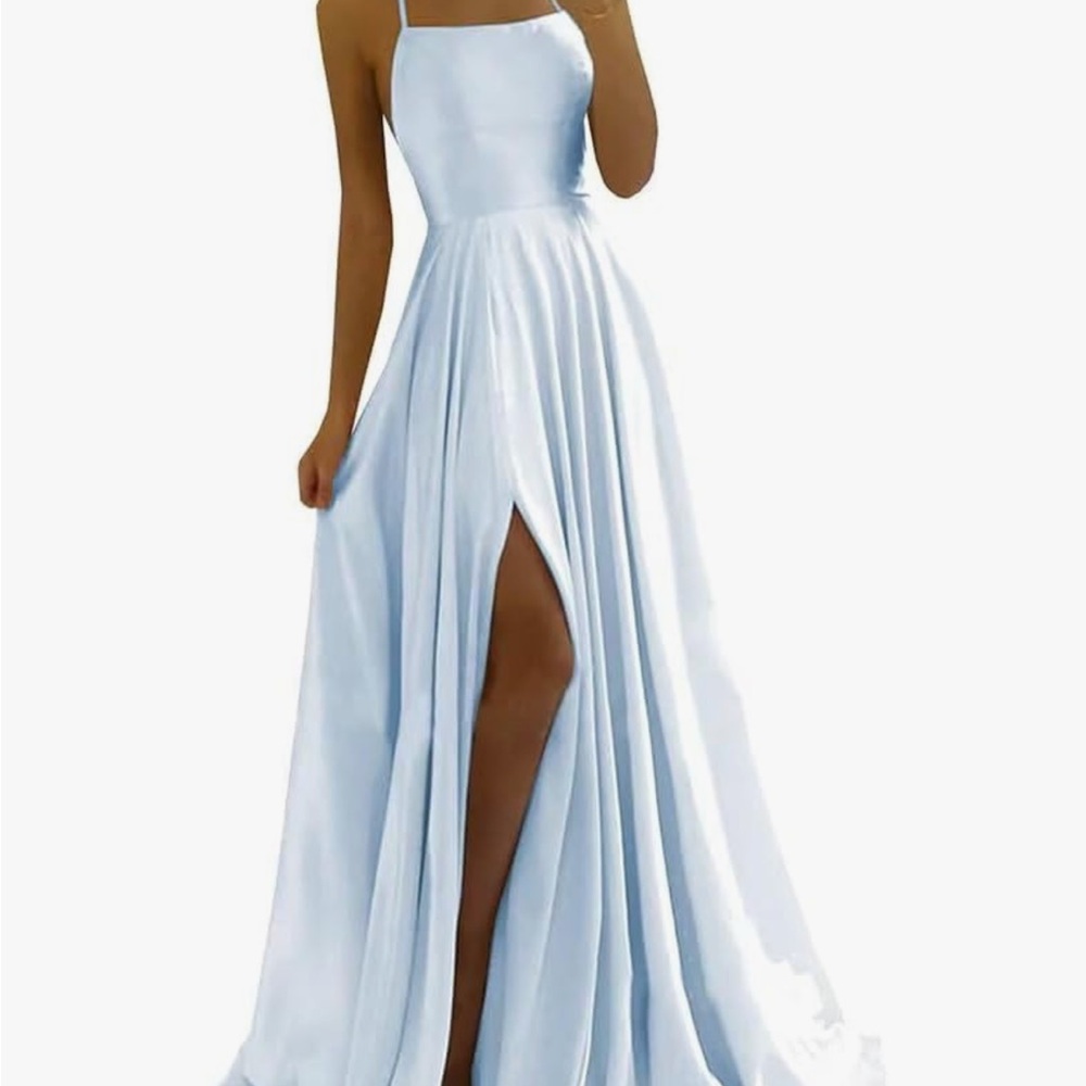 Elegant Light Blue Maxi Dress